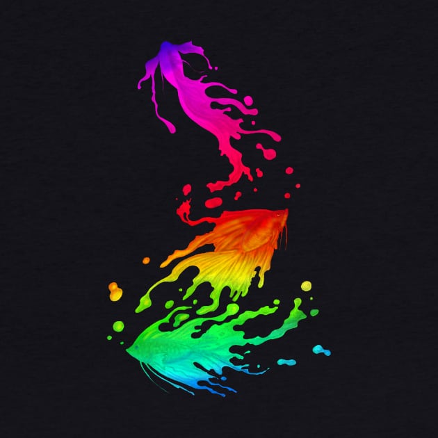 Rainbow Fighting Fish by jilesfallen